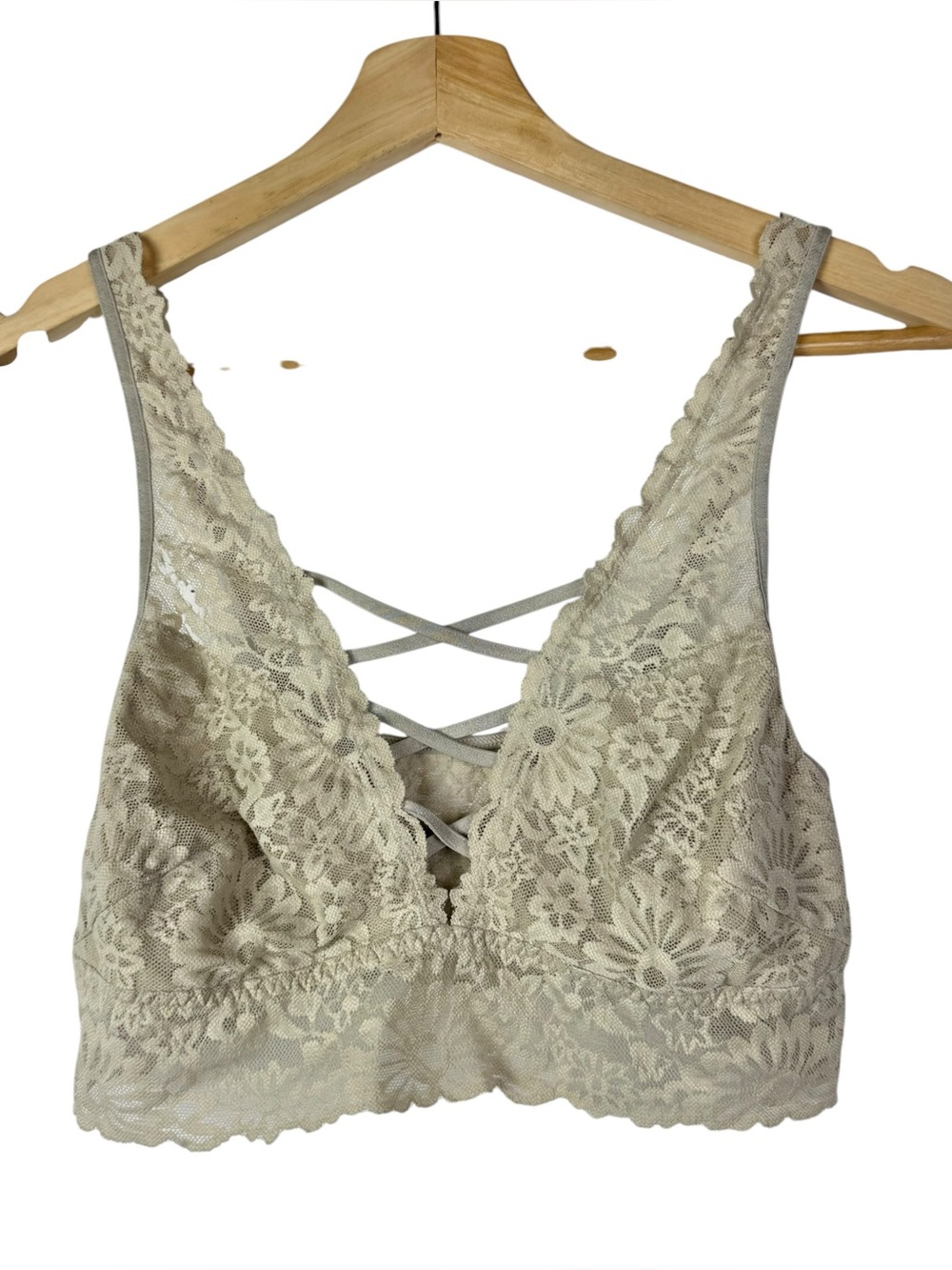 PINK Victoria's Secret Nude Lace Unpadded Bralette M
